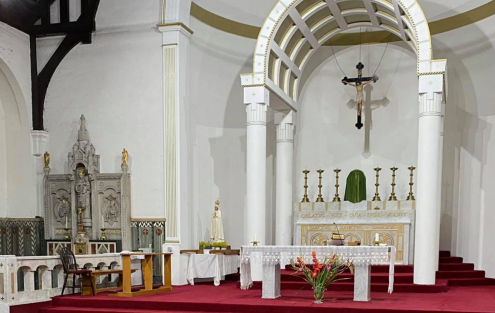 Interior of Church of St Peter and the Guardian Angels where heating system repair was carried out by Elkins engineer