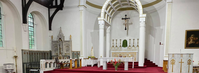 Interior of Church of St Peter and the Guardian Angels where heating system repair was carried out by Elkins engineer